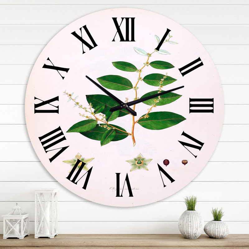 Horloge murale rétro Vintage Plant Life, Moyenne