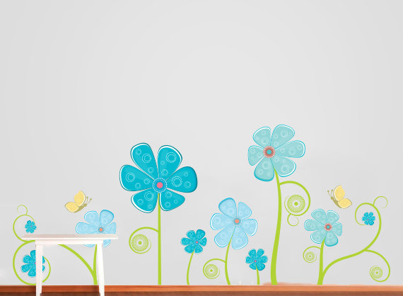 Décalcomanie murale fleur et papillon, Schéma C