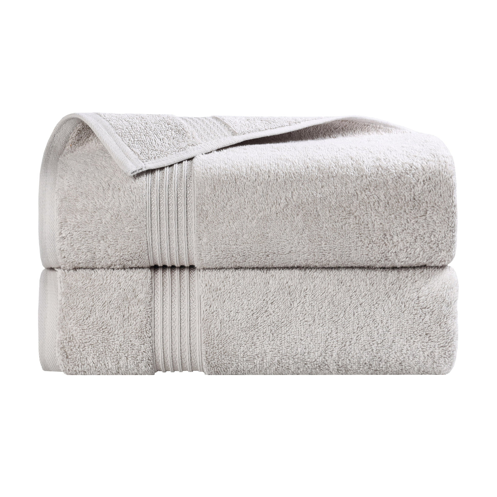 Oleg Egyptian Cotton Bath Sheet Set, Silver, Bath Towels - 2 Pack