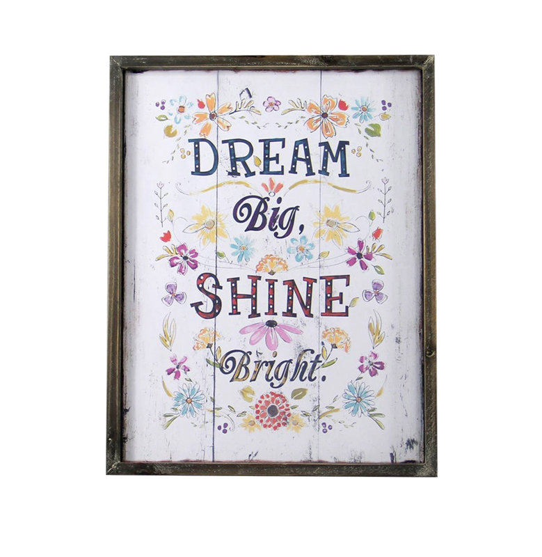 "Dream Big Shine Bright", art encadré