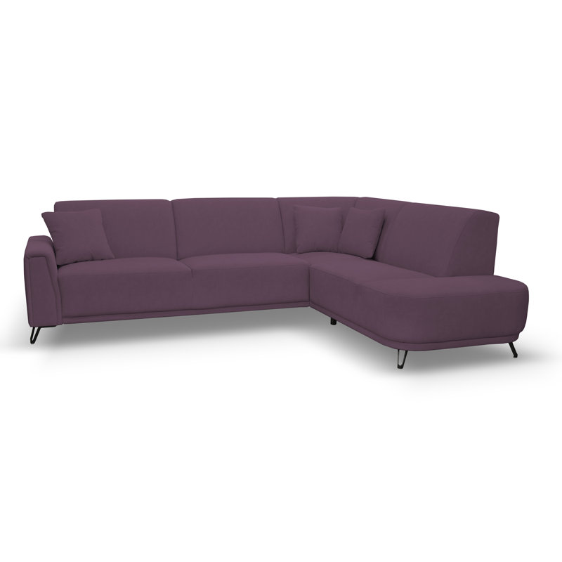 Vecellio 4 Seater Corner Sofa , Right facing, Purple