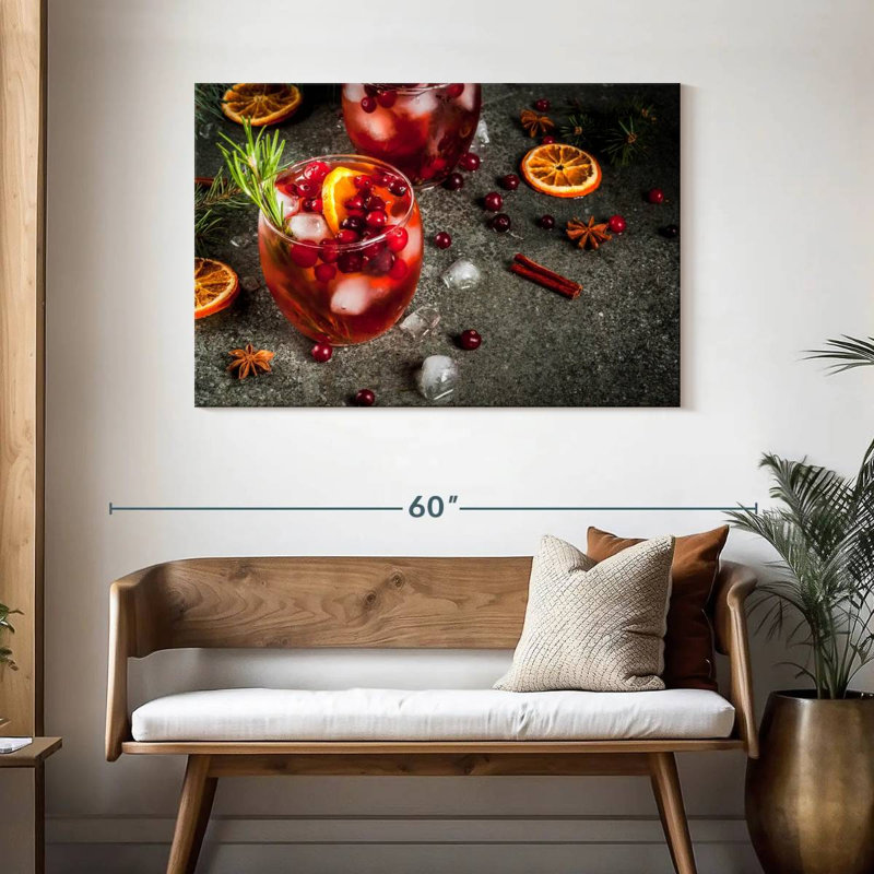 Iced Pomegranate Cocktail, 30" H x 45" W