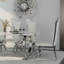 Ensemble de table de salle à manger 78 pouces blanc et argent avec 4 chaises en cuir chromées blanches-1292125832-1292125833