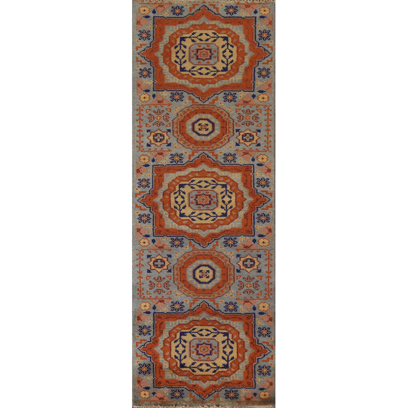 Tapis de couloir géométrique Heriz Serapi fait à la main 3 x 8