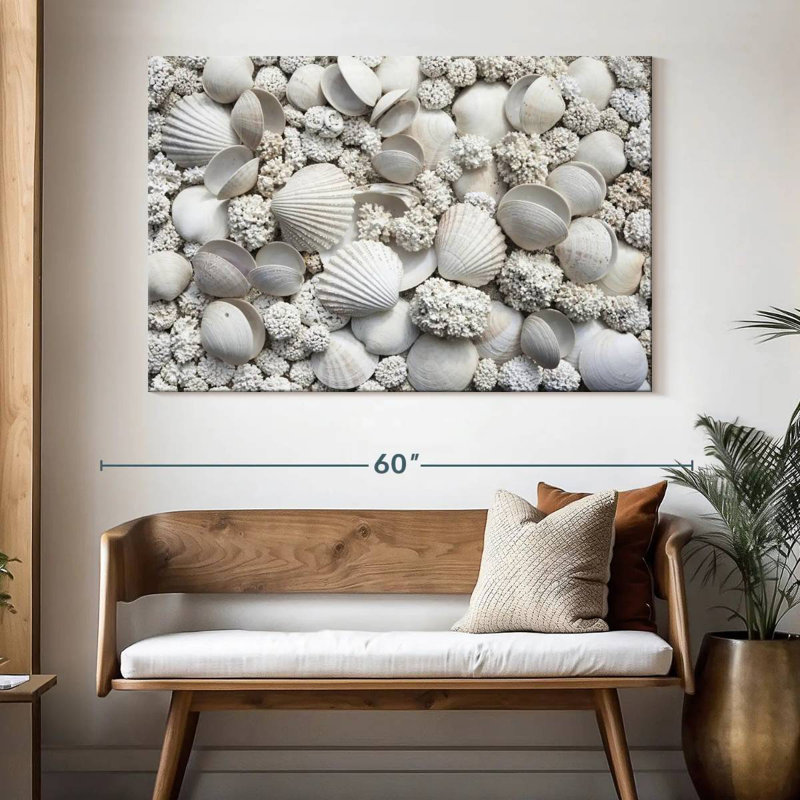White seashells Aletra, H 34 po x l 51 po