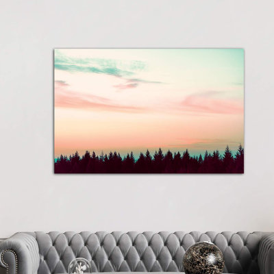 Sunset Over The Pines by Nature Magick - Wrapped Canvas Print