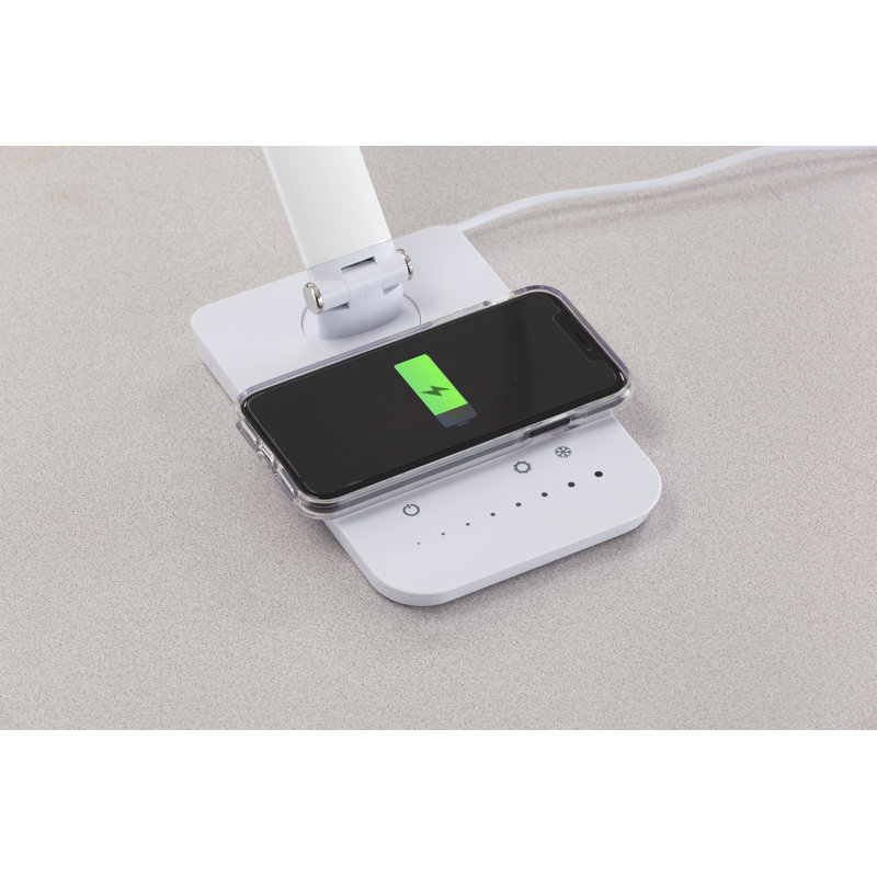 Lampe de bureau 16,75 po avec USB, Blanc