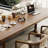 Nut-brown Rectangular Solid Wood writing desk-1104415567