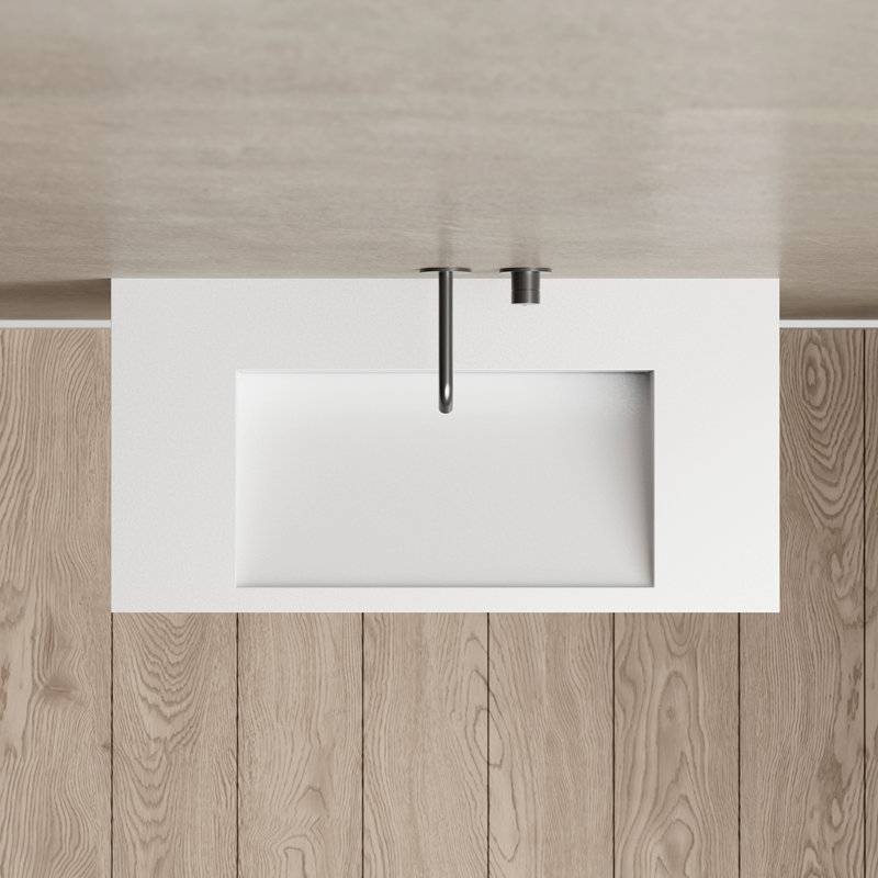 MonBlari 31.5" X 16" Rectangle Solid Surface Wall Mounted Sink Matt White