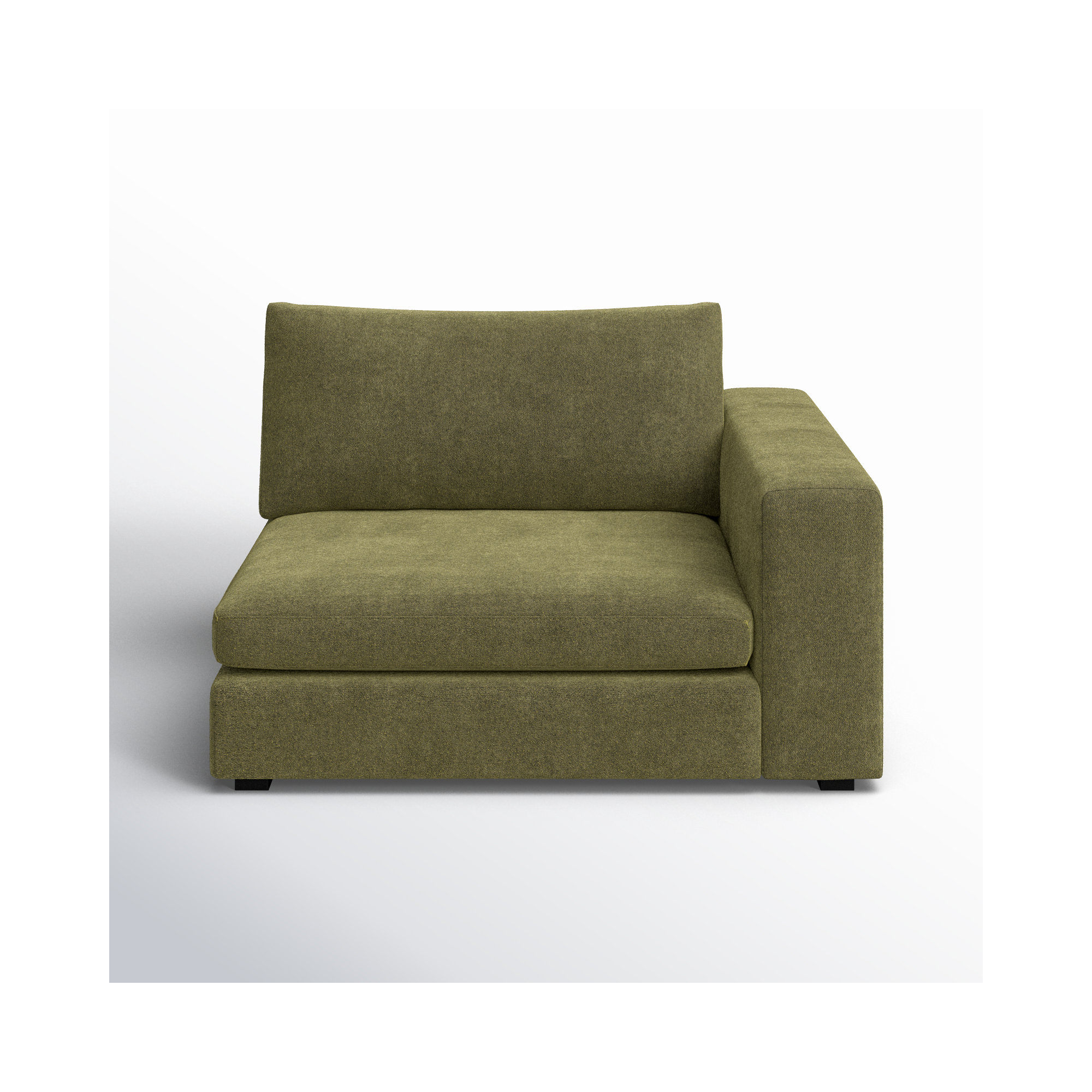 Ojai 50" Wide One Arm Chair, Green Chenille
