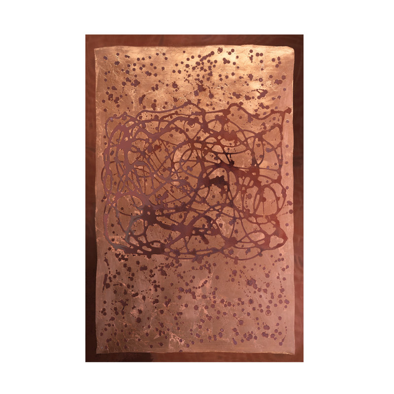 Art mural sur toile tendue - «Graffiti in Copper II» de Vanna Lam pour décoration de salon, de chambre à coucher ou de bureau - 12 po x 19 po