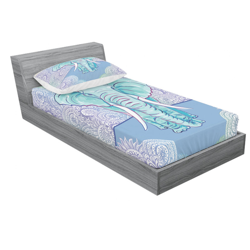 Microfiber Floral Sheet Set, Twin Sheet Set with Fitted Sheet