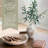 Rustic White Ceramic Vase With Tri-Colored Olive Branches, Handmade Tabletop Home Decor For Living Room, Bedroom, And Dining Room - Gift Ready