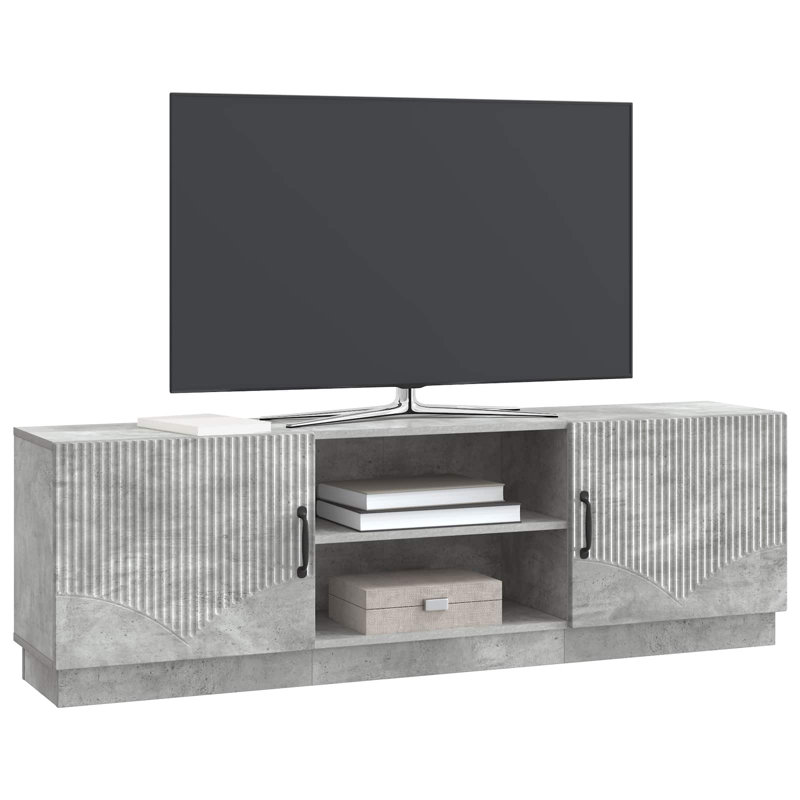 Unfinished TV Stand, 47cm H x 150cm L x 31cm W, Concrete Grey