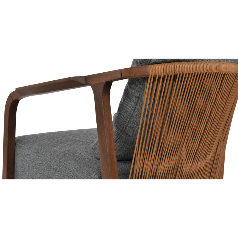 Drops Armchair in Fabric, Gray Cotton Blend