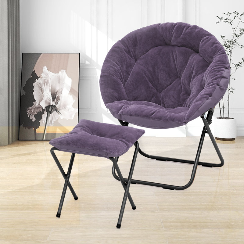 Oversized Chair Purple Reading Chair Fabric Large Lazy Chair