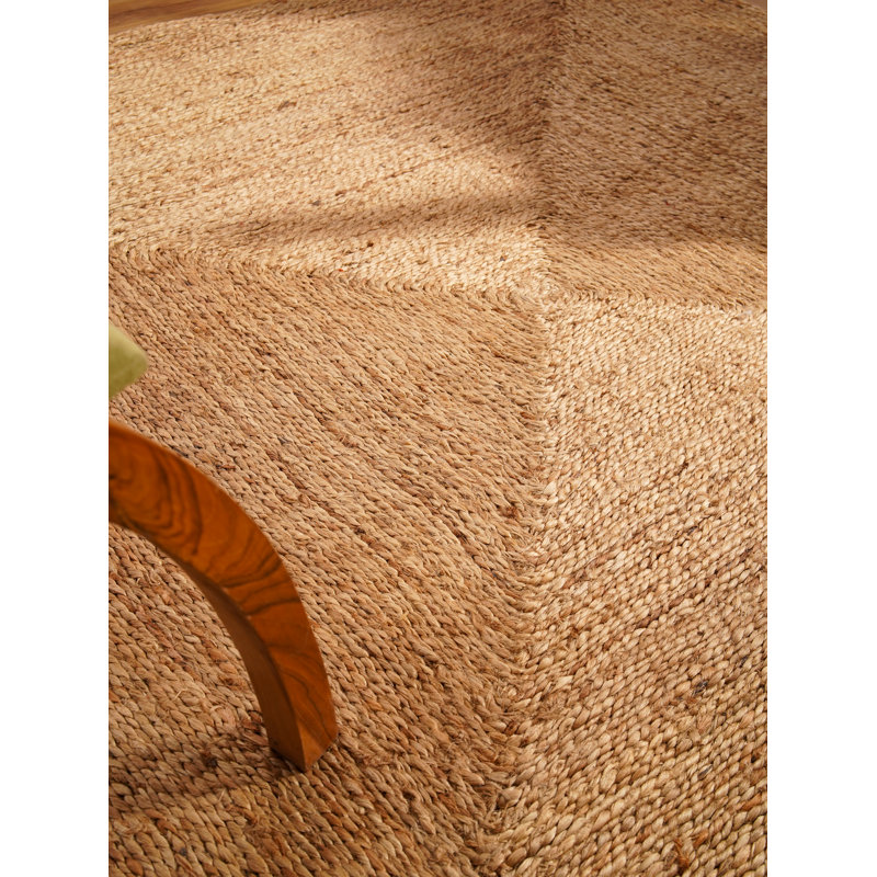 Tapis en jute tissé à la main Anley, Carré : 4 pi