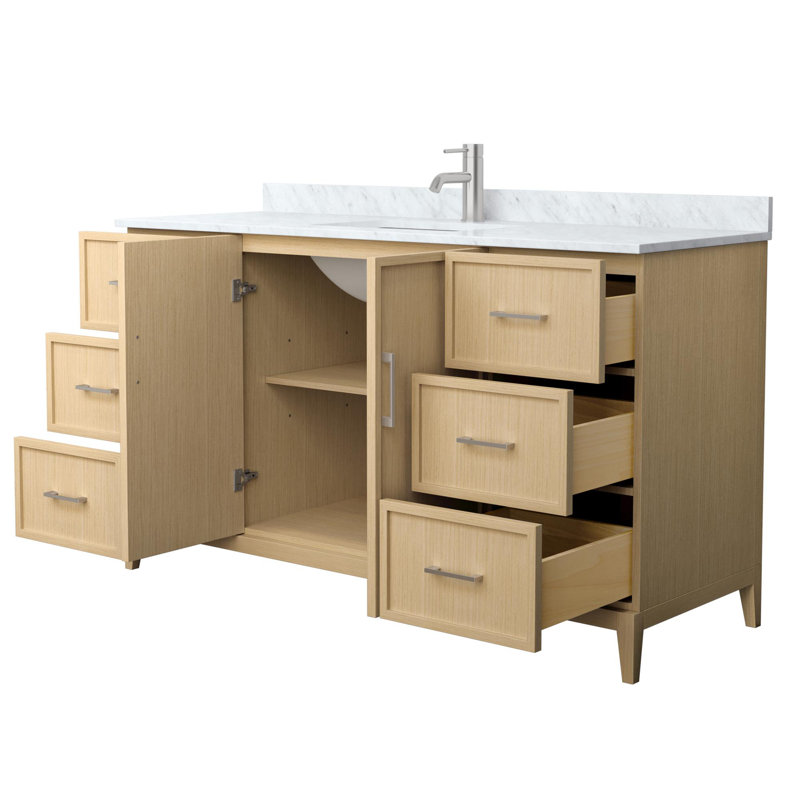Elan 60'' Tan Oak Single Bathroom Vanity with Marble Top