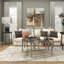Table d'appoint en X avec plateau en verre texturé Laido-86875550