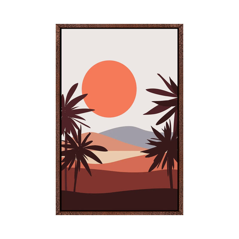 Abstract Landscape XII - Print on Canvas, Brown Framed, 152.5 cm H x 101.5 cm W