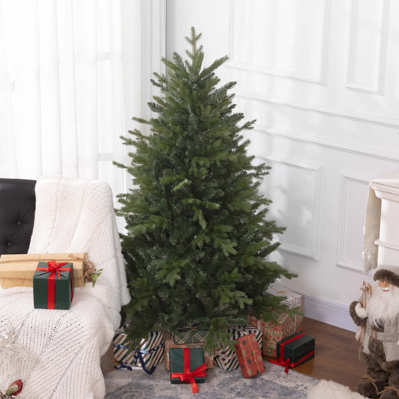 Arbre de Noël à charnière artificiel 5 pi avec 1309 pointes et support en métal pliable