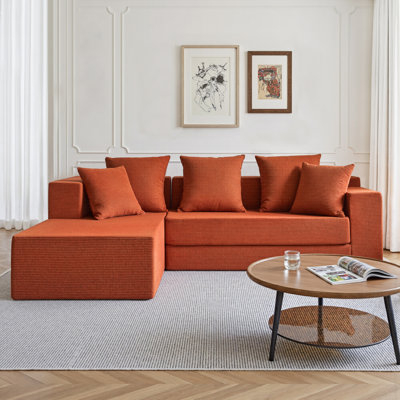 106.5" Convertible L-Shaped Sectional Sofa Bed