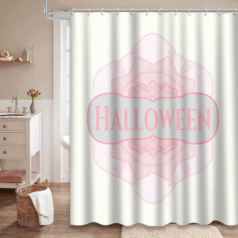 Rideau de douche abstrait à motif d'automne rose avec 12 crochets, L 72 po x l 84 po