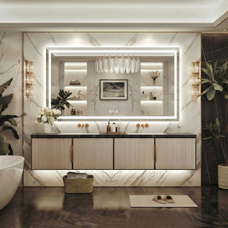 Miroir de salle de bain Lunara, 55 po x 30 po
