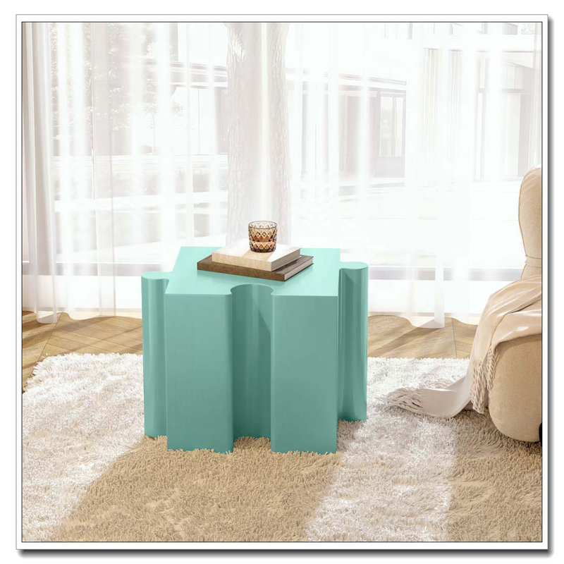 Table modulaire à rebord convexe MGO, tables d'appoint d'extérieur / d'intérieur, Vert clair, 1