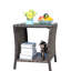 Table basse de patio avec plateau en verre - brun, résistant aux intempéries, assemblage inclus
