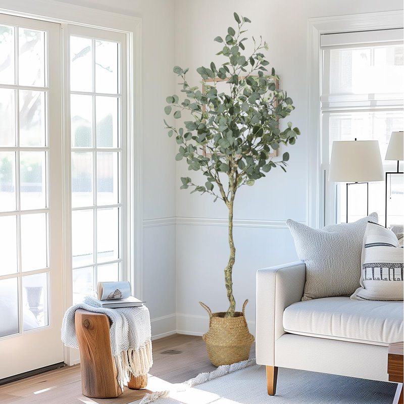 Arbre à eucalyptus artificiel, grand, moderne, grande plante artificielle en pot
