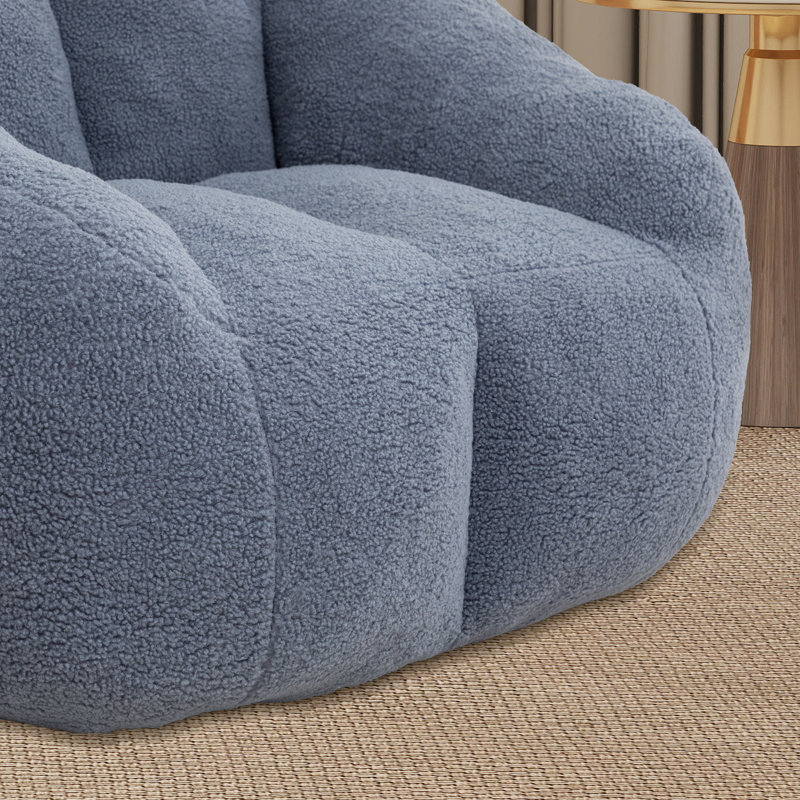 Fauteuil à billes, fauteuil de plancher moderne, Teddy bleu clair