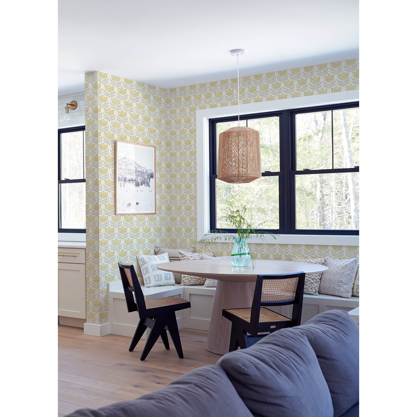 Floral Wallpaper, Yellow