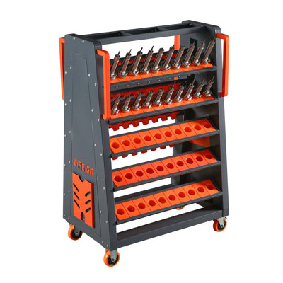 CAT40 Chariot à outils à commande numérique-100CAP Chariots à roulettes à 5 niveaux avec roulettes Porte-outils coniques 40 Porte-outils à commande numérique mobile Organisateur à outils à commande numérique CAT 40 pour Storehouse Store (CAT40-100CAP)
