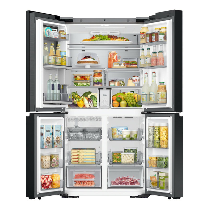 Samsung Bespoke 4-Door Flex Refrigerator 29 cu. ft. in with AI Family Hub+ and AI Vision Inside, White Glass