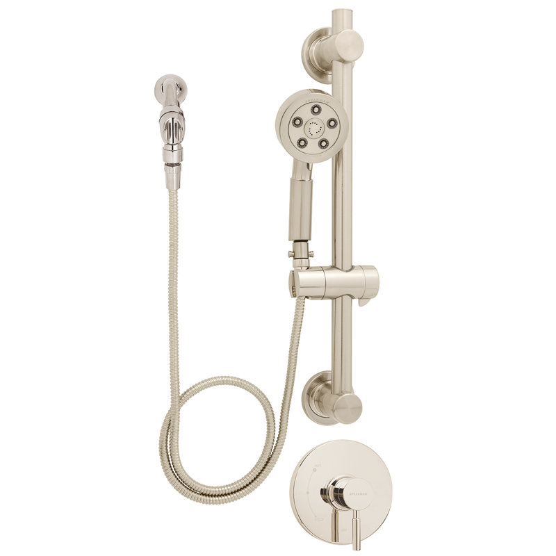 Neo Thermostatic and Pressure-Balanced Complete Shower System, Brushed Nickel