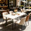Funke Stone Top Metal Base Dining Table-1888359446