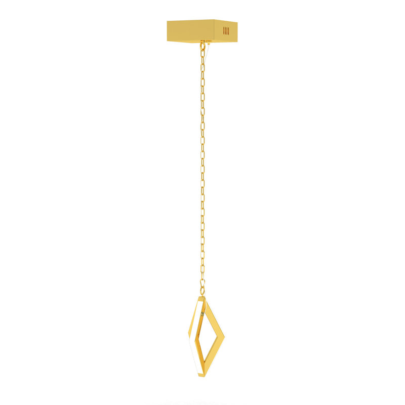 Modern 1 Light Gold LED Geometric Pendant