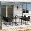 Steel Patio Dining Set Table,