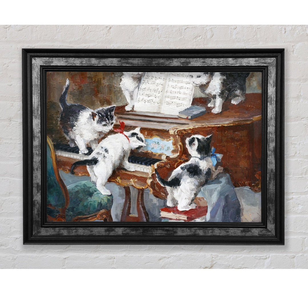 The Cats Play Piano - Einzelne Bilderrahmen Kunstdrucke