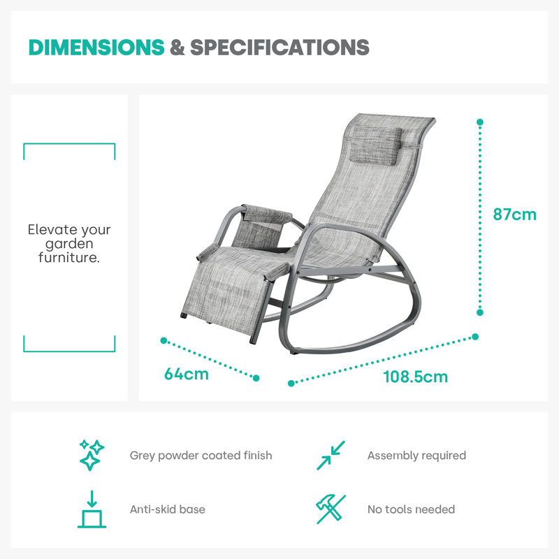 Alfon 108.5cm Long Reclining Zero Gravity with Cushions