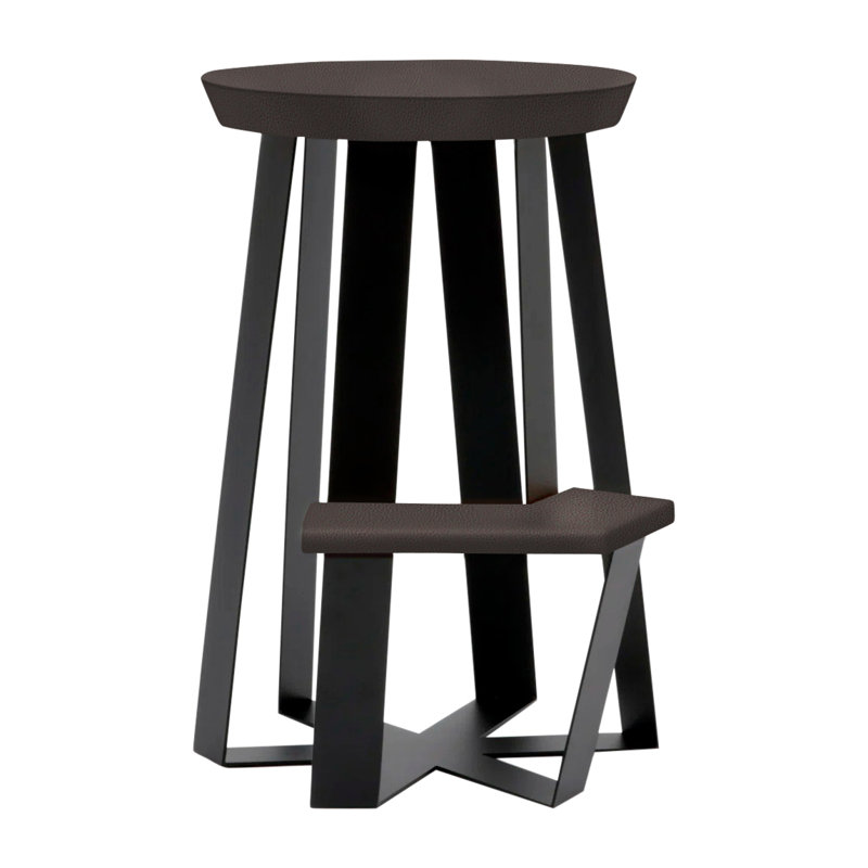 ARS Stool with Metal Frame, Blackbean