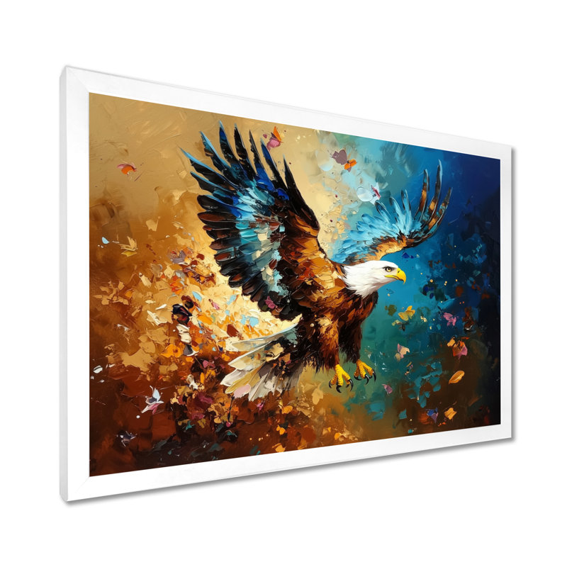 «Soaring Eagle Freedom II», art mural Aigle, H 16 po x l 32 po, Reproduction encadrée d'une seule photo sans pass, Blanc