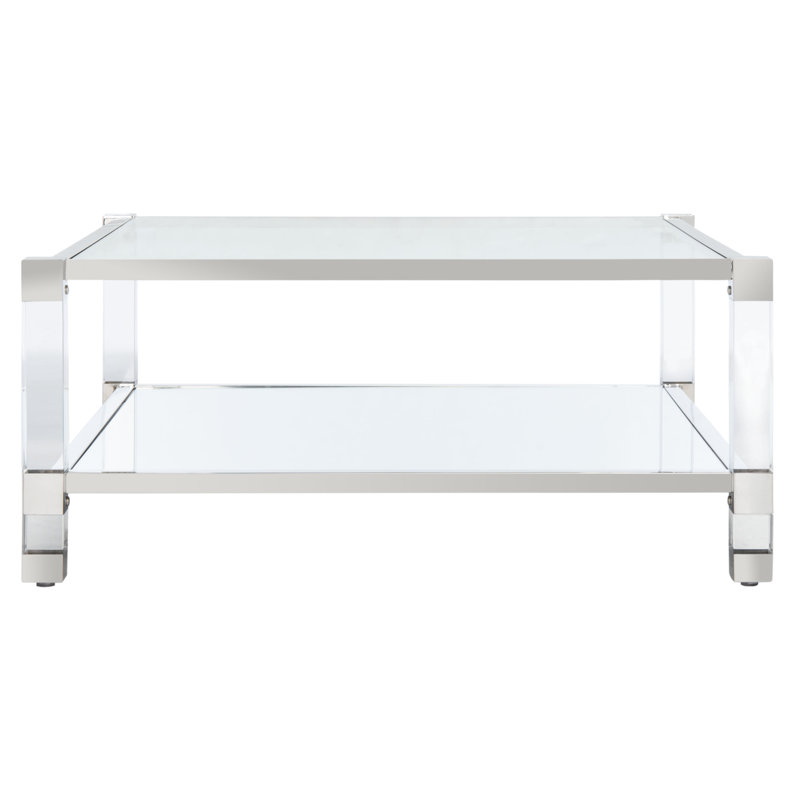 Coffee Table, Clear/SIlver