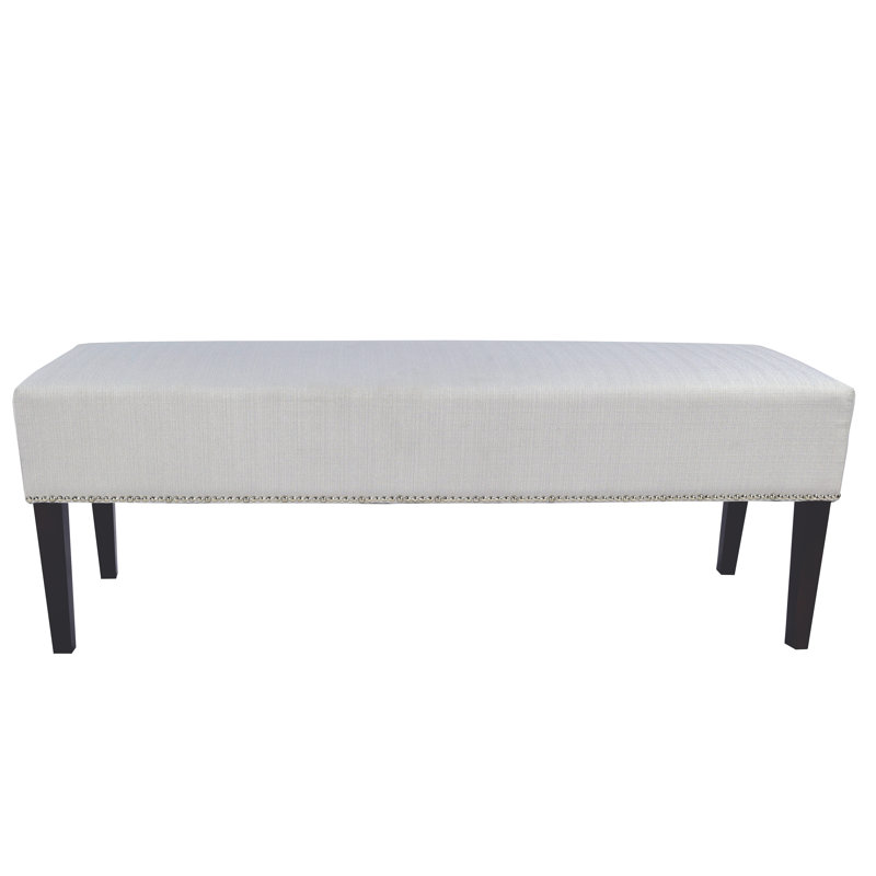 Woodside Polyester Upholstered Bench, Silver