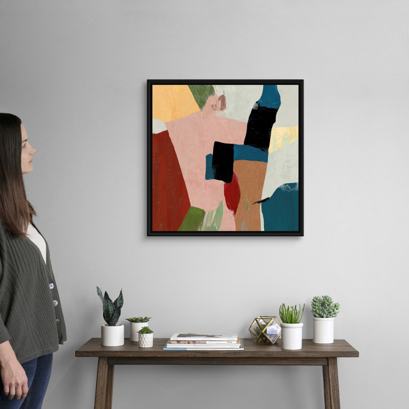 Reproduction d’art sur toile, "Afloat II" par Tom Reeves, Cadre noir, H 26 po x l 26 po x P 1,75 po