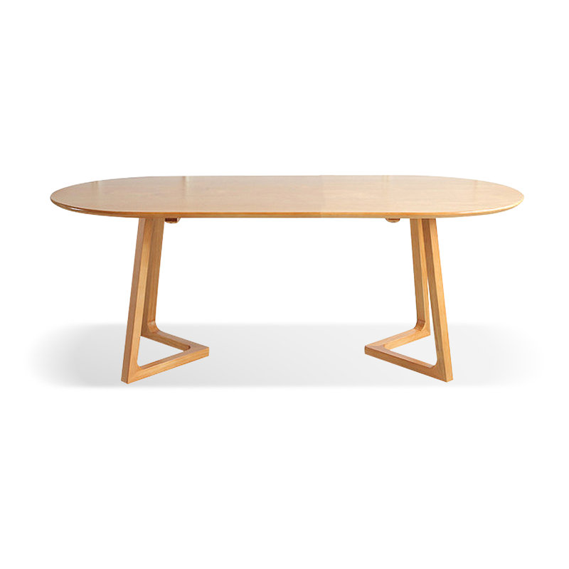 Brown Oval Solid Wood Dining Table, 29.53”H x 62.99”L x 31.5”W