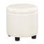 Repose-pieds de rangement rond en similicuir de 15,75 po avec couvercle réversible Ahl Arsy-1156217817