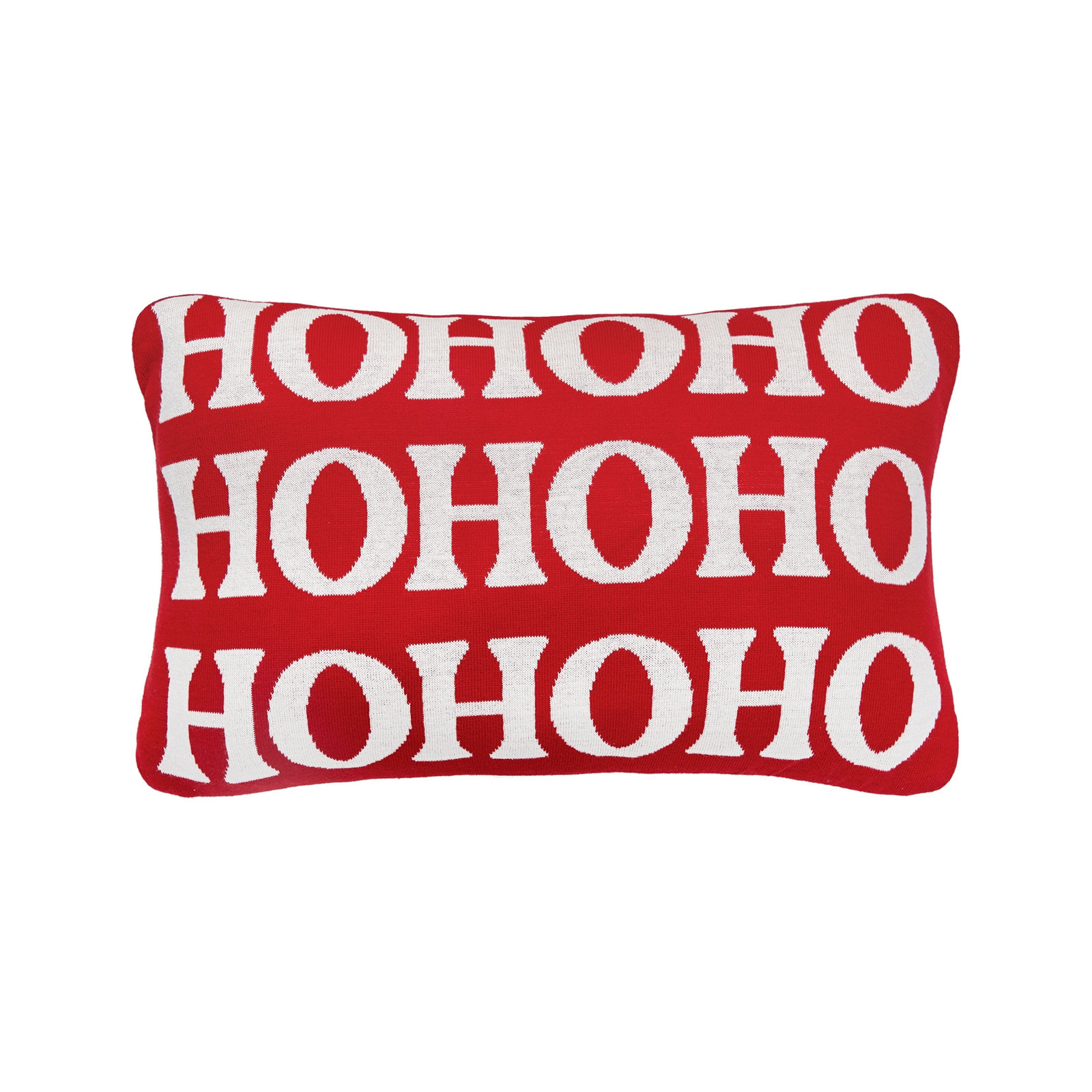 Alura 24" x 24" Cotton Throw Pillow,  Ho Ho Ho Reversible Knitted