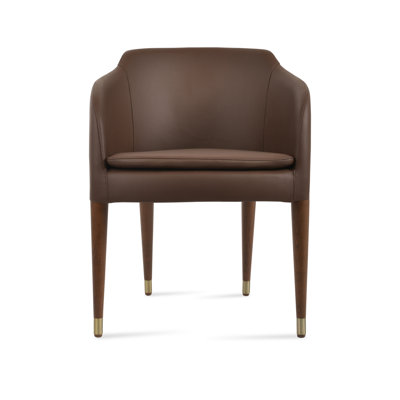 Chaise en bois véritable brun Buca